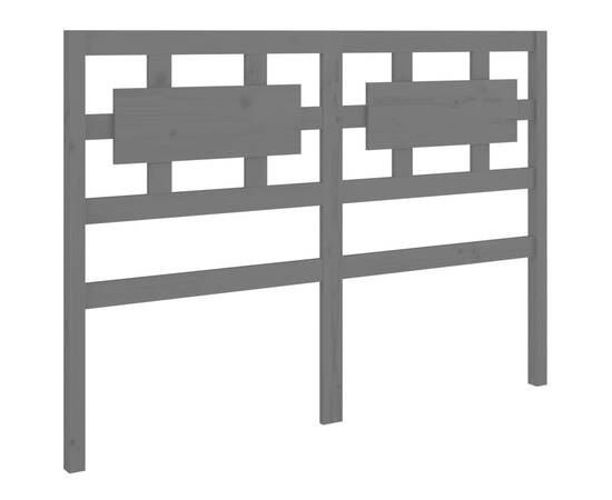 Tăblie de pat, gri, 145,5x4x100 cm, lemn masiv de pin, 2 image