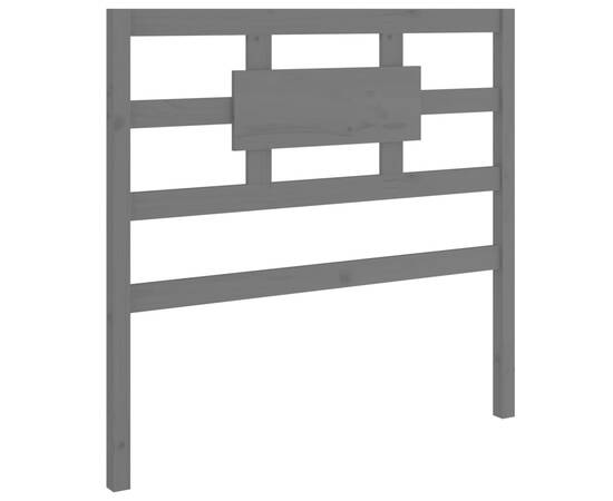 Tăblie de pat, gri, 80,5x4x100 cm, lemn masiv de pin, 2 image