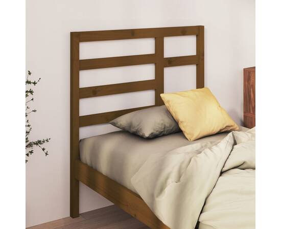Tăblie de pat, maro miere, 96x4x104 cm, lemn masiv de pin
