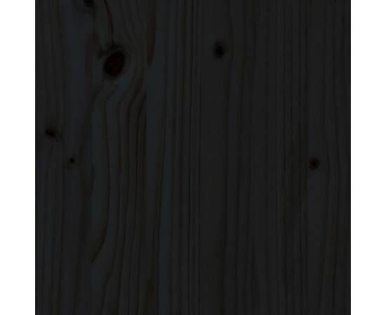Tăblie de pat, negru, 105,5x4x100 cm, lemn masiv de pin, 5 image