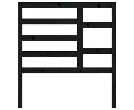 Tăblie de pat, negru, 81x4x104 cm, lemn masiv de pin, 4 image