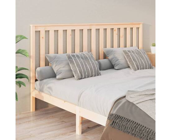 Tăblie de pat, 186x6x101 cm, lemn masiv de pin, 4 image