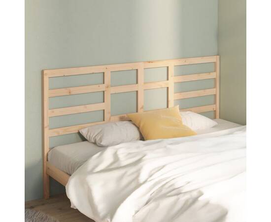 Tăblie de pat, 206x4x104 cm, lemn masiv de pin, 3 image