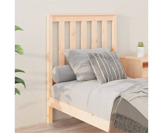 Tăblie de pat, 81x6x100 cm, lemn masiv de pin, 3 image