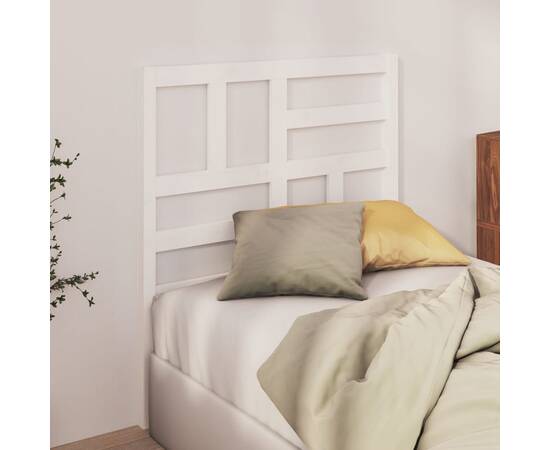 Tăblie de pat, alb, 106x4x104 cm, lemn masiv de pin