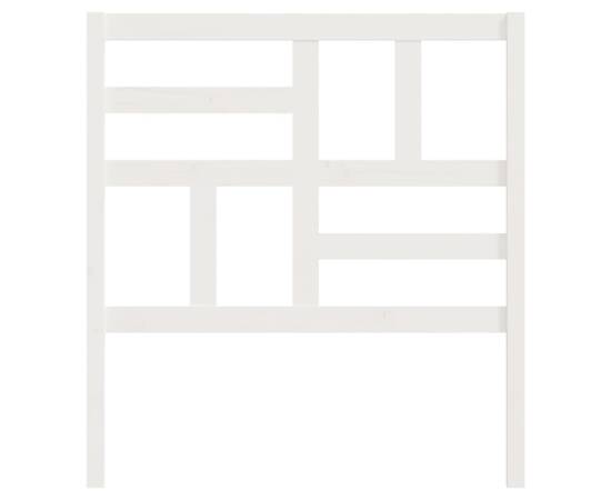 Tăblie de pat, alb, 106x4x104 cm, lemn masiv de pin, 4 image