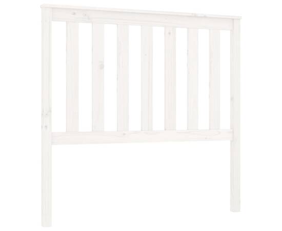 Tăblie de pat, alb, 106x6x101 cm, lemn masiv de pin, 2 image