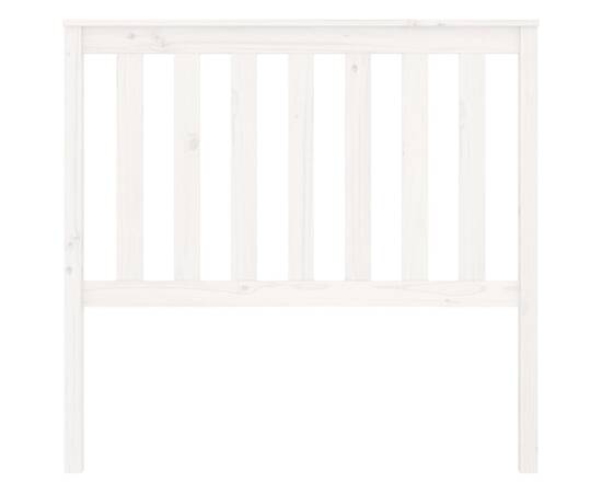 Tăblie de pat, alb, 106x6x101 cm, lemn masiv de pin, 4 image