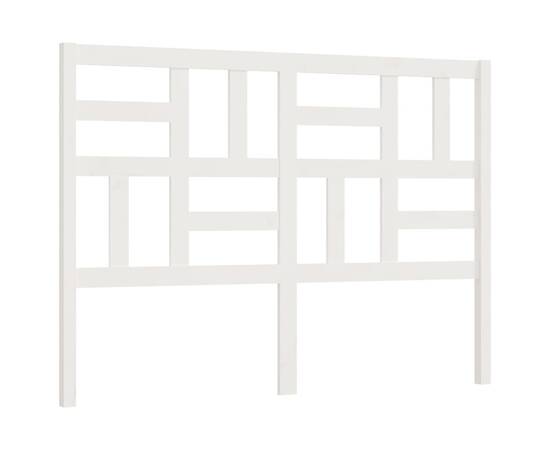 Tăblie de pat, alb, 126x4x104 cm, lemn masiv de pin, 2 image