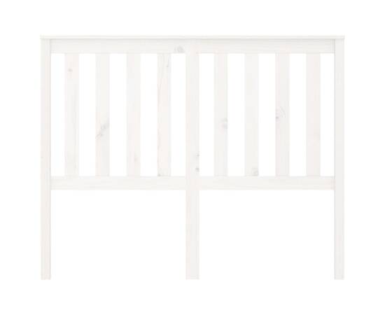 Tăblie de pat, alb, 141x6x101 cm, lemn masiv de pin, 3 image