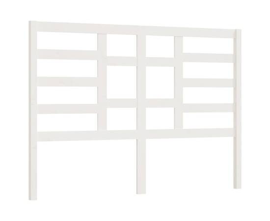 Tăblie de pat, alb, 156x4x104 cm, lemn masiv de pin, 2 image