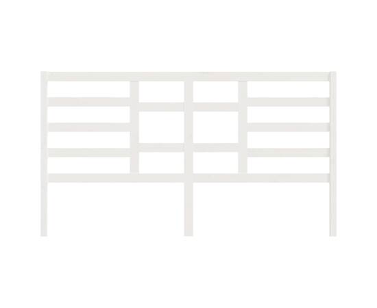 Tăblie de pat, alb, 186x4x104 cm, lemn masiv de pin, 4 image