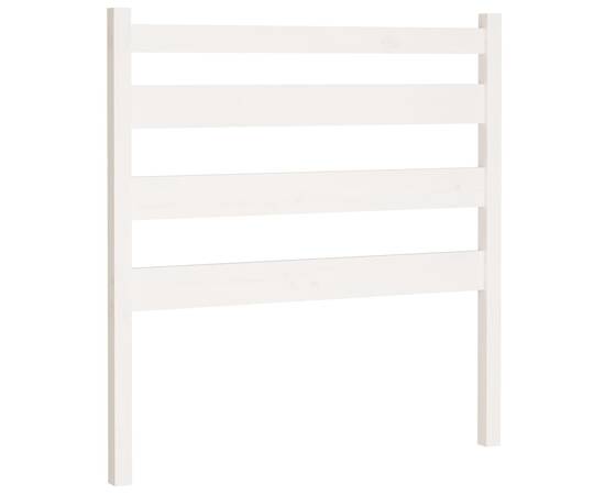 Tăblie de pat, alb, 96x4x100 cm, lemn masiv de pin, 2 image