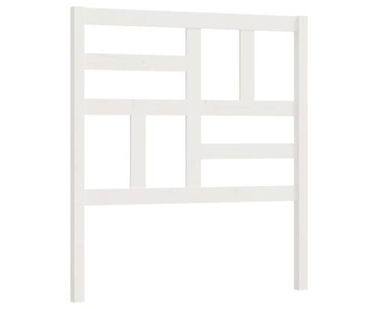 Tăblie de pat, alb, 96x4x104 cm, lemn masiv de pin, 2 image