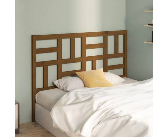 Tăblie de pat, maro miere, 126x4x104 cm, lemn masiv de pin