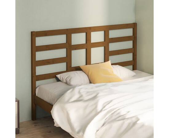 Tăblie de pat, maro miere, 141x4x104 cm, lemn masiv de pin