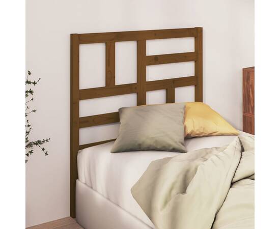 Tăblie de pat, maro miere, 81x4x104 cm, lemn masiv de pin