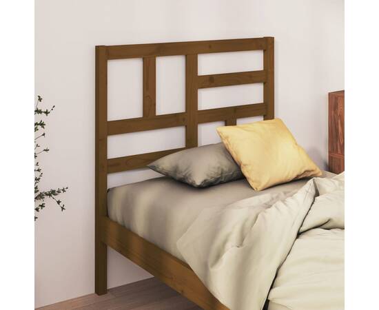 Tăblie de pat, maro miere, 81x4x104 cm, lemn masiv de pin, 3 image
