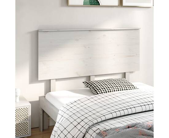 Tăblie de pat, alb, 139x6x82,5 cm, lemn masiv de pin