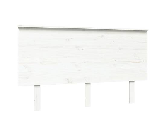 Tăblie de pat, alb, 139x6x82,5 cm, lemn masiv de pin, 2 image