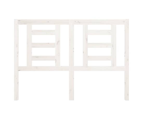 Tăblie de pat, alb, 141x4x100 cm, lemn masiv de pin, 3 image