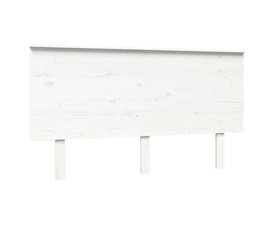 Tăblie de pat, alb, 144x6x82,5 cm, lemn masiv de pin, 2 image