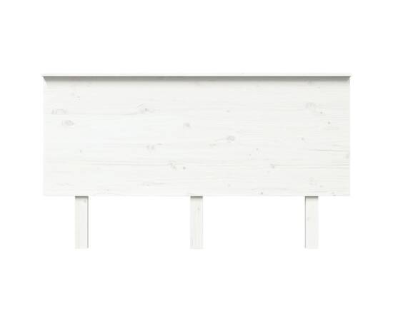 Tăblie de pat, alb, 144x6x82,5 cm, lemn masiv de pin, 3 image