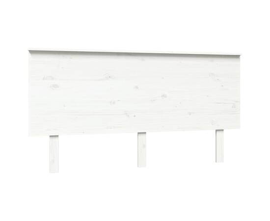 Tăblie de pat, alb, 154x6x82,5 cm, lemn masiv de pin, 2 image