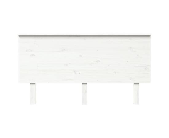 Tăblie de pat, alb, 154x6x82,5 cm, lemn masiv de pin, 3 image