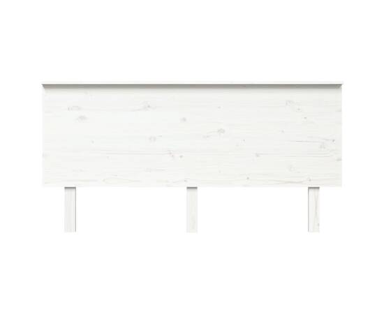 Tăblie de pat, alb, 164x6x82,5 cm, lemn masiv de pin, 3 image