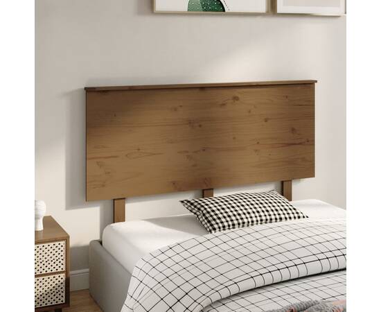 Tăblie de pat, maro miere, 139x6x82,5 cm, lemn masiv de pin, 4 image