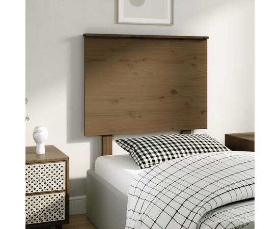 Tăblie de pat, maro miere, 79x6x82,5 cm, lemn masiv de pin, 4 image
