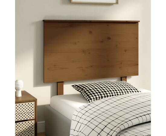 Tăblie de pat, maro miere, 94x6x82,5 cm, lemn masiv de pin, 4 image