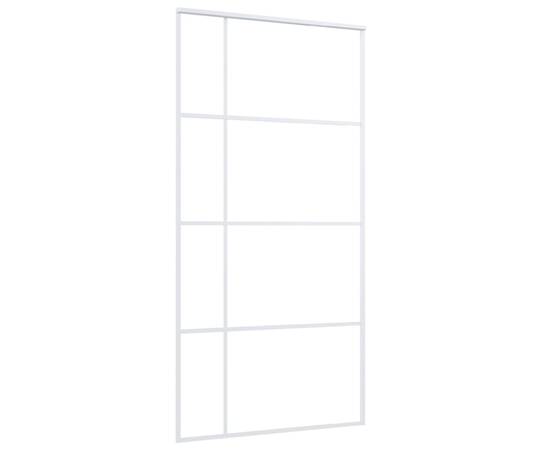 Ușă glisantă, alb, 102,5x205 cm, sticlă esg și aluminiu, 2 image