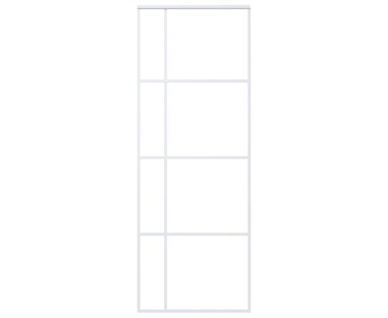 Ușă glisantă, alb, 76x205 cm, sticlă esg și aluminiu, 3 image