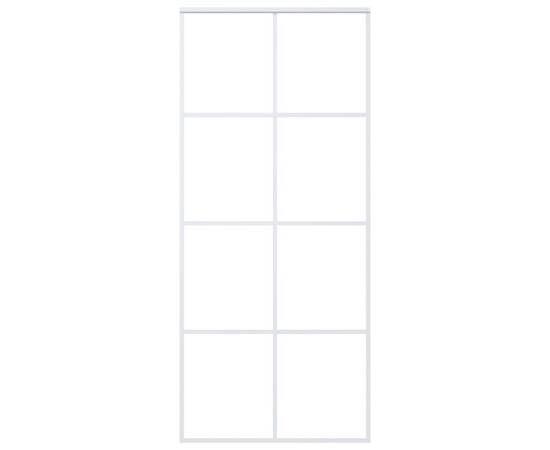 Ușă glisantă, alb, 90x205 cm, sticlă esg mată și aluminiu, 2 image