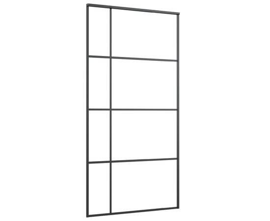 Ușă glisantă, negru, 102,5x205 cm, sticlă esg și aluminiu, 2 image