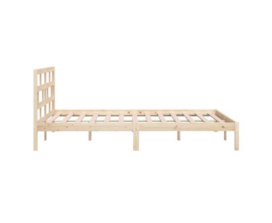 Cadru de pat mic dublu 4ft, 120x190 cm, lemn masiv, 5 image