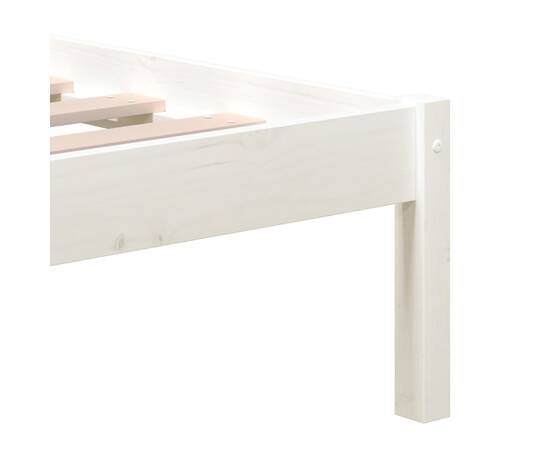Cadru pat, alb, 140x200 cm, lemn masiv de pin, 6 image