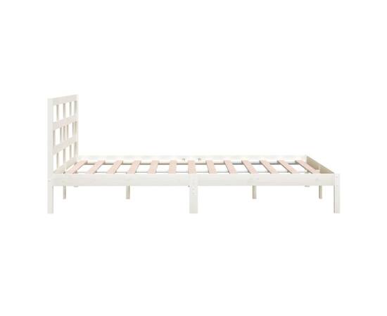 Cadru pat, alb, 140x200 cm, lemn masiv de pin, 5 image