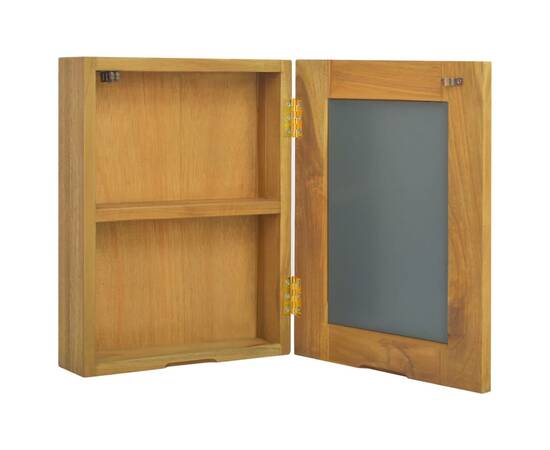 Dulap cu oglindă, 30x10x40 cm, lemn masiv de tec, 3 image