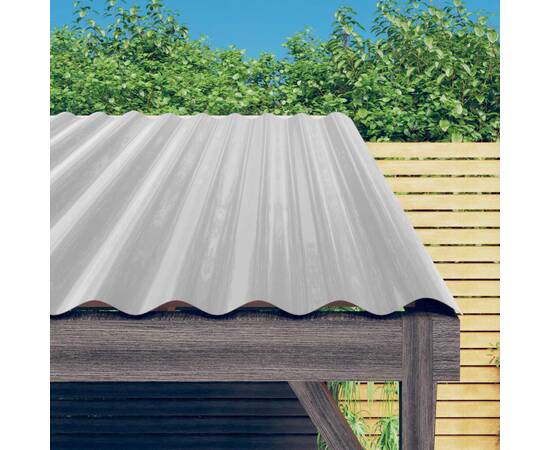 Panouri de acoperiș, 12 buc., oțel vopsit, argintiu, 100x36 cm