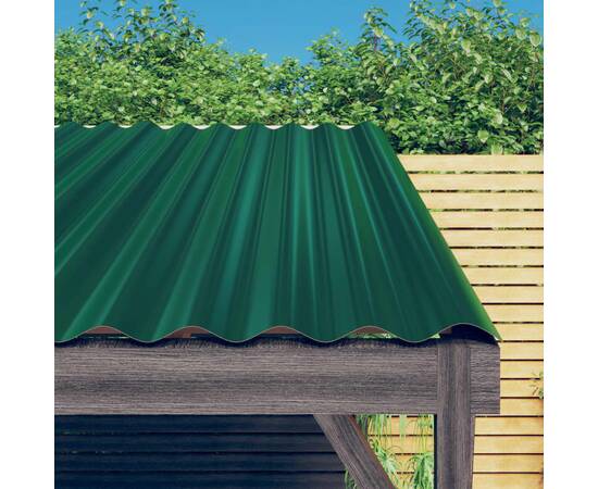 Panouri de acoperiș 12 buc. oțel vopsit verde 100x36 cm
