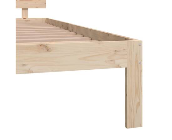 Cadru de pat, 140x200 cm, lemn masiv de pin, 6 image