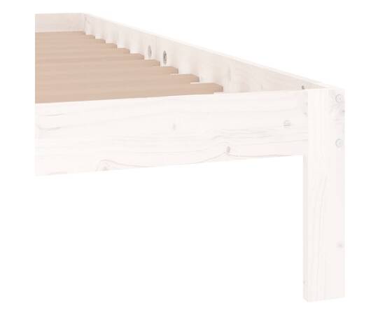 Cadru de pat, alb, 140x190 cm, lemn masiv de pin, 6 image