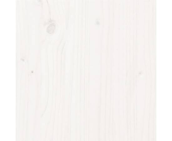 Cadru de pat, alb, 140x190 cm, lemn masiv de pin, 7 image