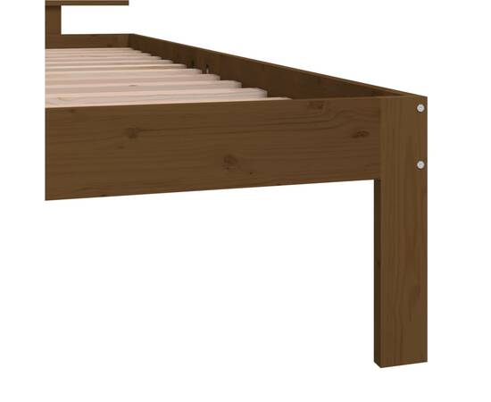 Cadru de pat, maro miere, 100x200 cm, lemn masiv, 6 image