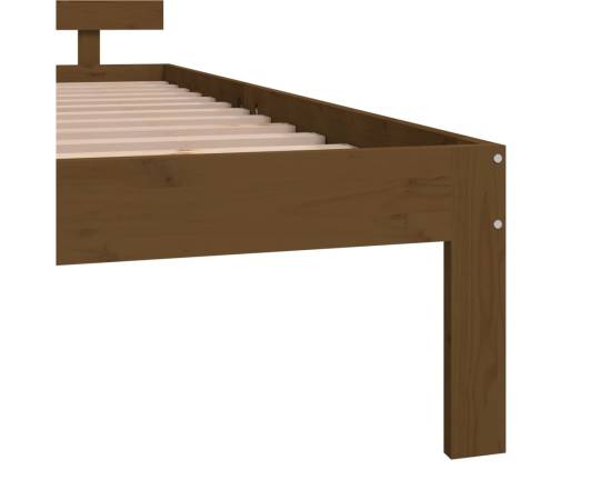 Cadru de pat, maro miere, 140x200 cm, lemn masiv de pin, 6 image