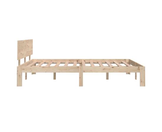 Cadru de pat dublu 4ft6, 135x190 cm, lemn masiv, 5 image