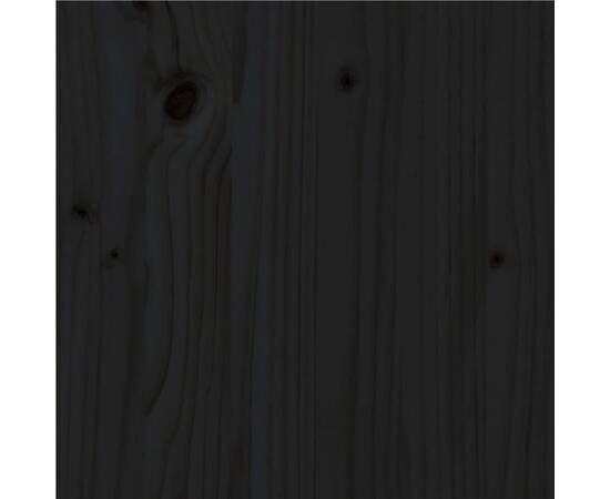 Cadru de pat king size 5ft, negru, 150x200 cm, lemn masiv, 7 image